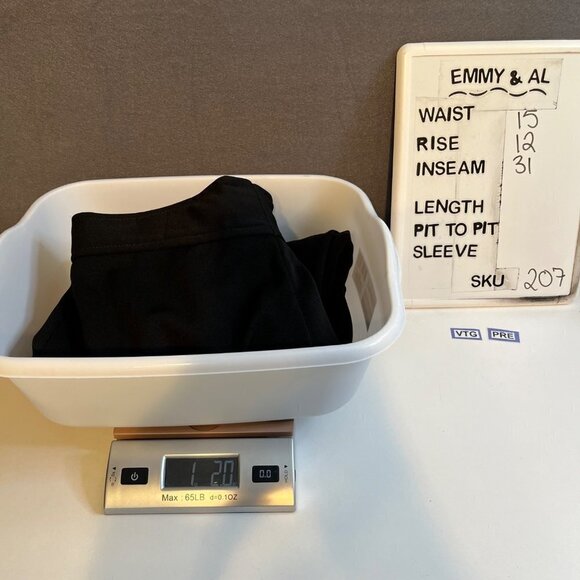 Roffe Women Jett Pant Size 14 Long Black Stretch Knit Vintage Wool Blend Stirrup - Picture 14 of 14